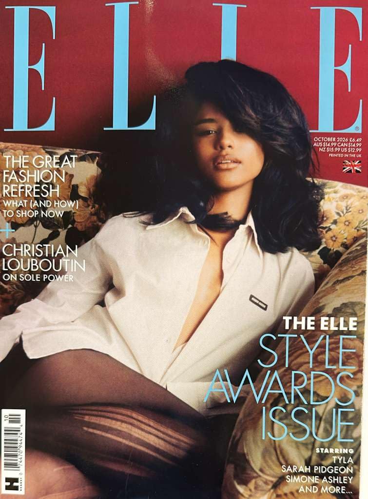 Elle Uk Magazine October 2026: Singer-Songwriter Tyla