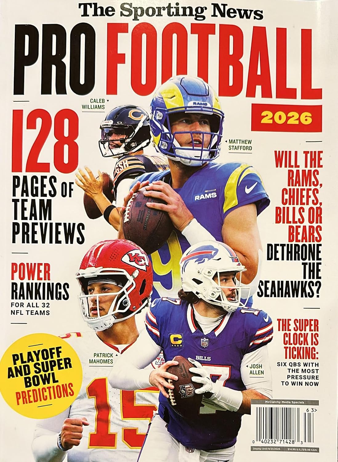 Sporting News Pro Football 2026 Magazine Issue 63 Will The Rams, Chiefs, Bills Or Bears